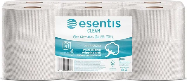 Rola prosop derulare centrala Esentis Clean, alba, 2 straturi, 150 m, 6 role/set