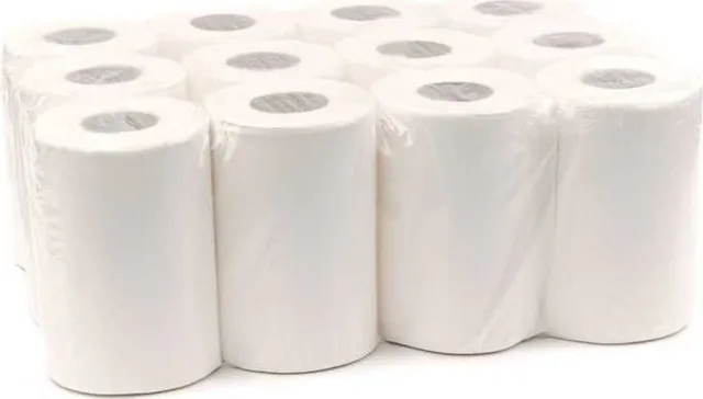 Rola prosop derulare centrala neutru Esentis Clean, alba, 2 straturi, 50 m, 12 role/set