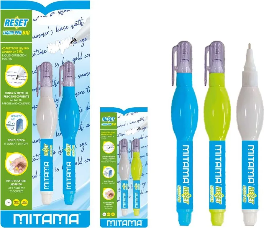 Set 2 creioane corectoare Mitama, blister, 7 ml, varf metalic