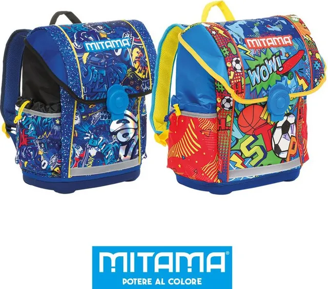 Ghiozdan Mitama, ergonomic, compartimente rigide, design baieti, 26 x 18 x 38 cm