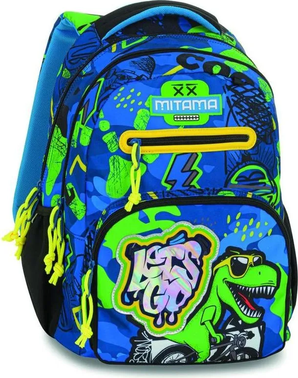 Ghiozdan Mitama New Plus, 3 compartimente, Cool Dino