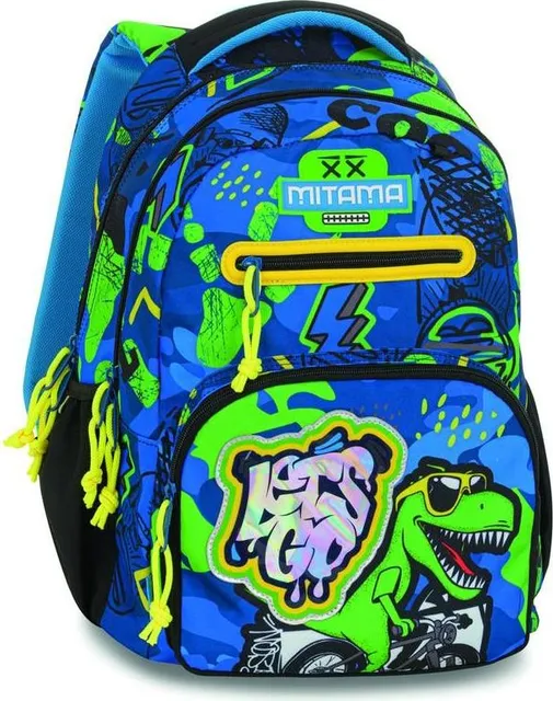 Ghiozdan Mitama New Plus, 3 compartimente, Cool Dino