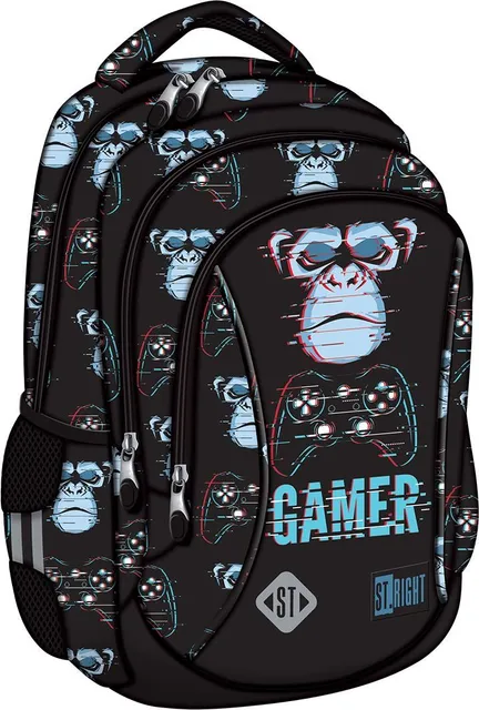 Ghiozdan BP26 ST Right Blue Gamer 3 compartimente, 39x27x17 cm
