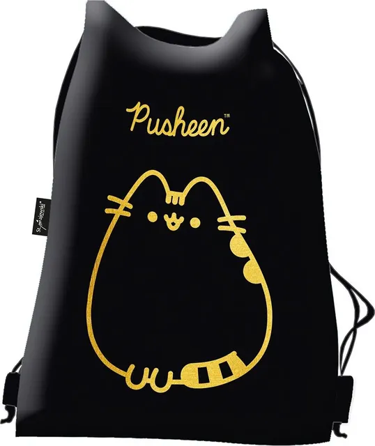 Saculet Majewski, Pusheen, design negru cu auriu