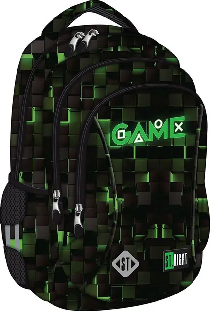 Ghiozdan scolar Majewski ST Right, BP26 XL, Green Game, 3 compartimente, 45 x 35 x 20 cm