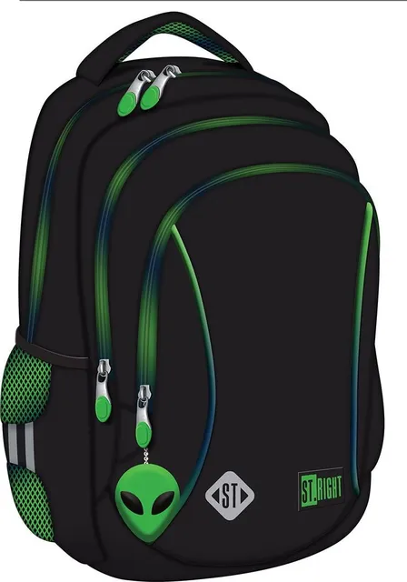 Ghiozdan scolar Majewski ST Right, BP26, Green Power, 3 compartimente, 39 x 27 x 17 cm