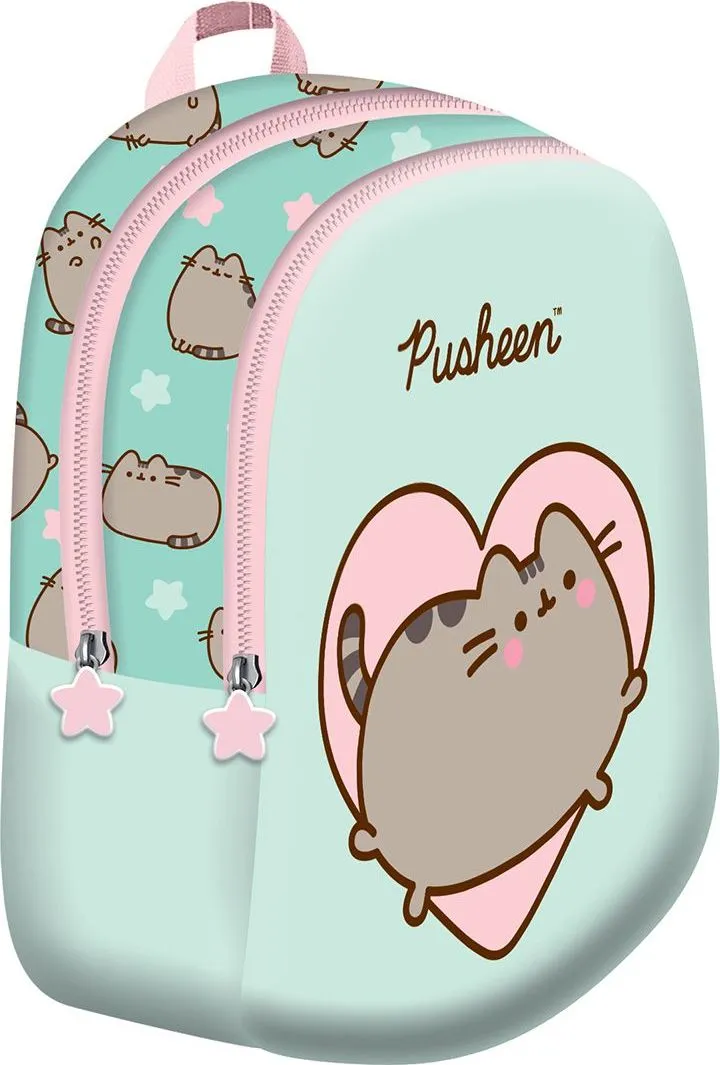 Ghiozdan copii Majewski, D6, Pusheen mint, 2 compartimente, 30 x 23 x 12 cm