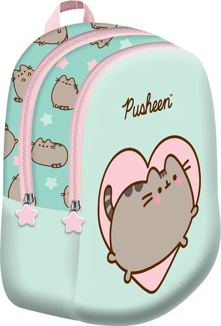 Ghiozdan copii Majewski, D6, Pusheen mint, 2 compartimente, 30 x 23 x 12 cm