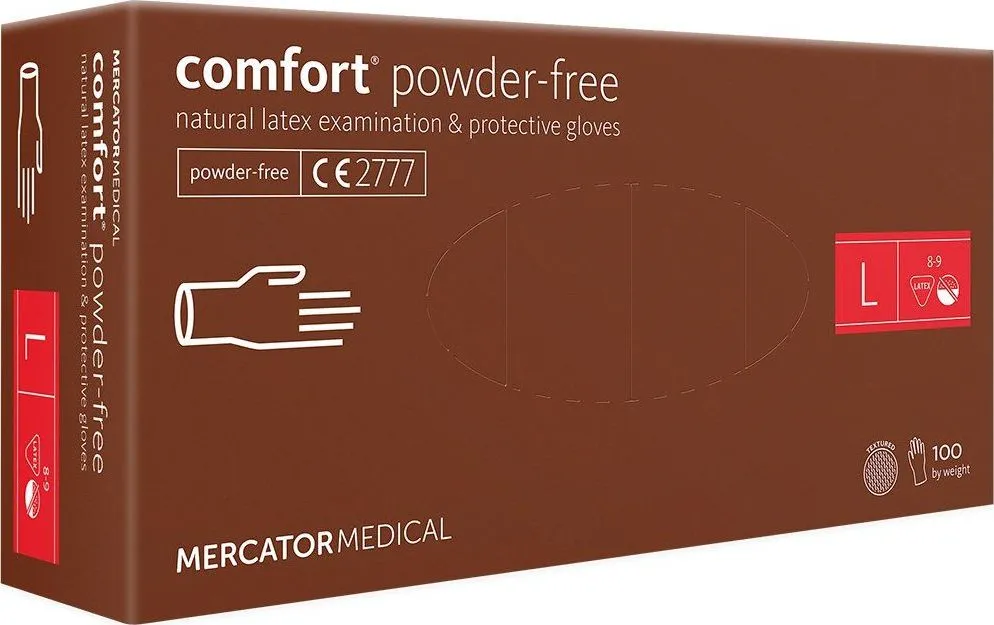 Manusi latex nepudrate Comfort, 100 buc/cutie, marime L