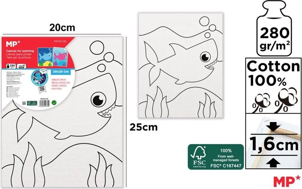 Canvas Main Paper, 20x25 cm, 280gr/mp, tematica rechin