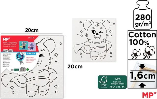 Canvas pentru copii Main Paper, 20 cm, 280g/mp