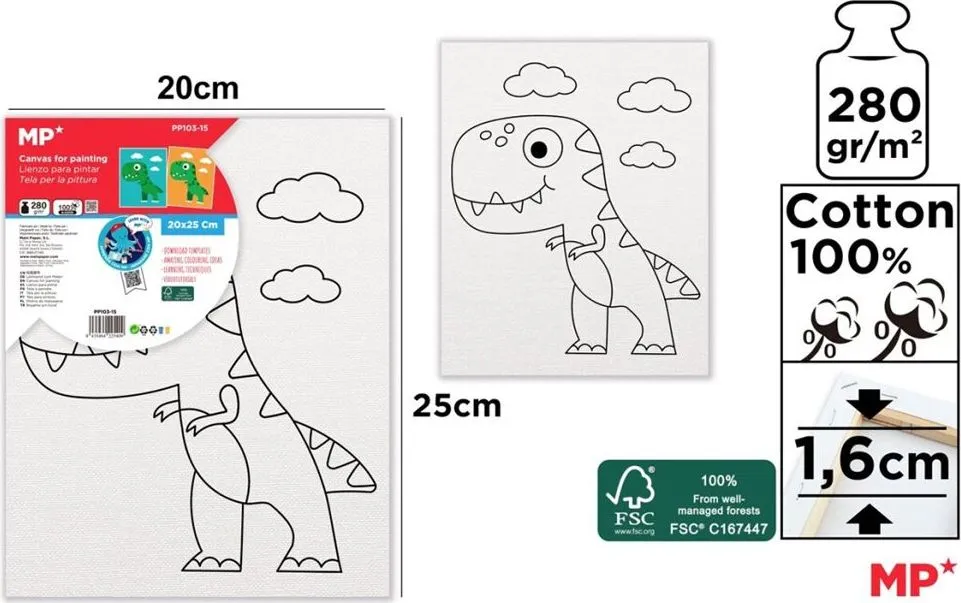 Canvas pentru copii Main Paper, 25 cm, 280g/mp