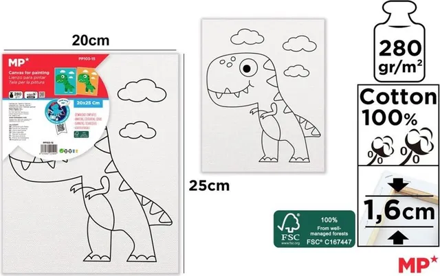 Canvas pentru copii Main Paper, 25 cm, 280g/mp