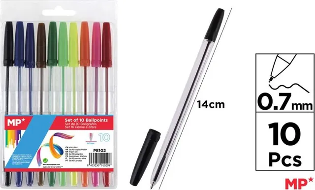 Set 10 pixuri fara mecanism Main Paper, varf 0.7mm, culori asoratate