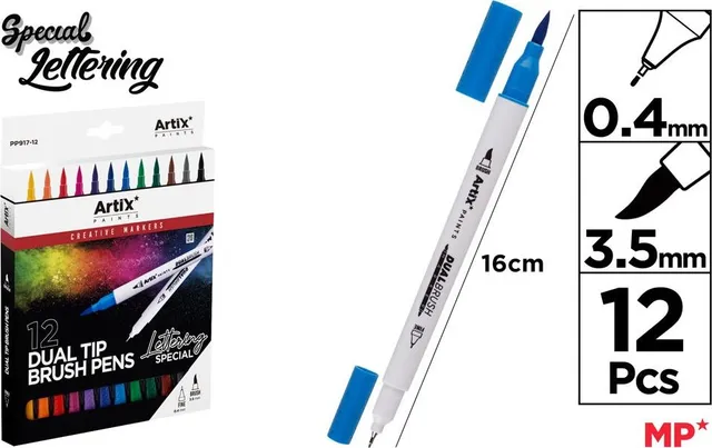 Set 12 markere creative Artix, varf 0.4 mm