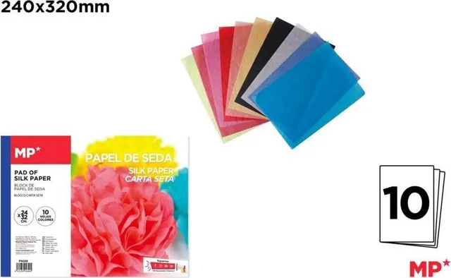 Hartie matase Main Paper, 240x320 mm, 10 file, diverse culori