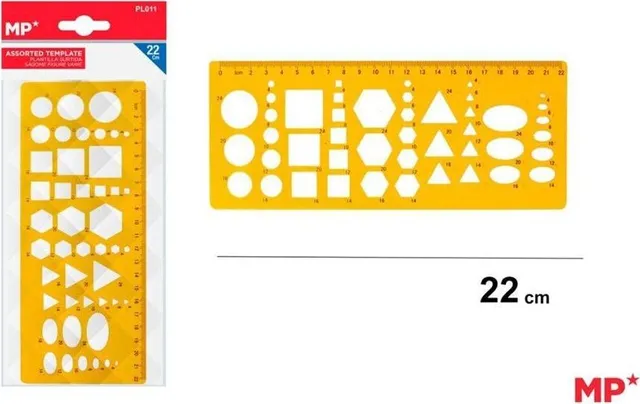 Sablon plastic Main Paper, 22 cm, figuri geometrice, blister