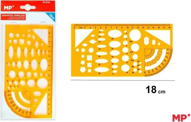 Sablon plastic Main Paper, 18 cm, figuri geometrice, blister