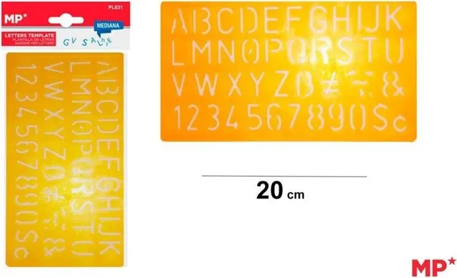 Sablon plastic Main Paper, 20 cm, litere si cifre, blister