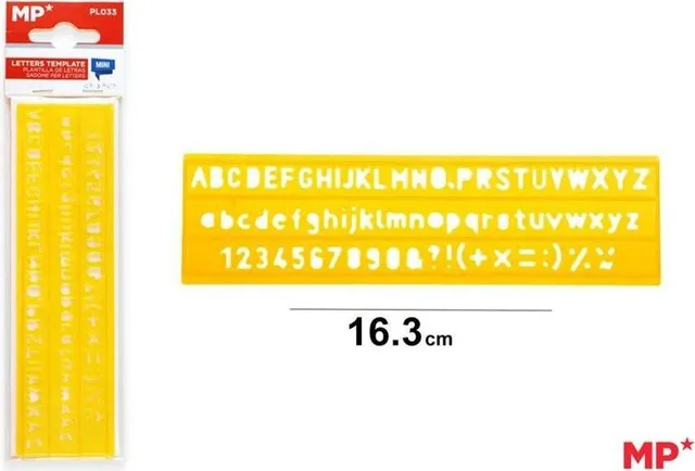 Sablon plastic Main Paper, 16 cm, litere si cifre, blister