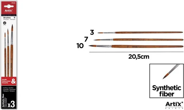 Set 3 pensule Main Paper, numarul 3, 7, 10