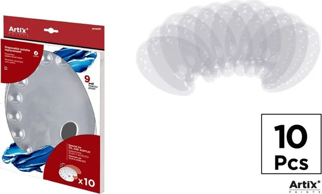 Paleta pentru amestecarea culorilor Artix, de unica folosinta, 10 bucati/set