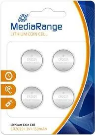 Baterii MediaRange, Lithium Coin Cells CR2025, 4 bucati