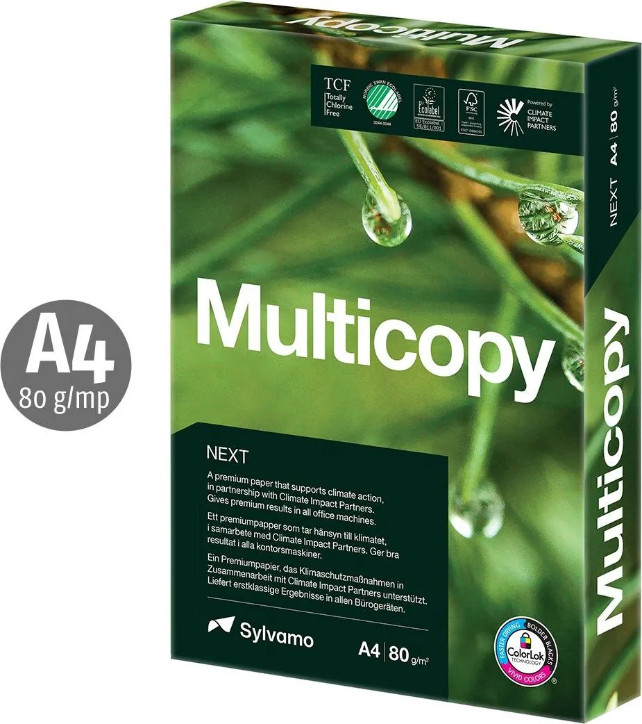 Hartie copiator Multicopy Next, A4, 80 g, 500 coli/top, 5 topuri/cutie
