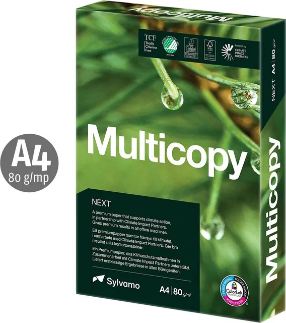 Hartie copiator Multicopy Next, A4, 80 g, 500 coli/top, 5 topuri/cutie