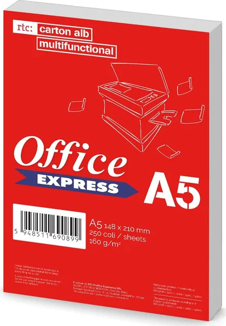 Carton alb Office Express A5, 160g, 250 coli/top