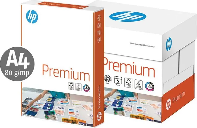 Hartie copiator HP, Premium, A4, 80 g/mp, 500 coli/top, 5 topuri/cutie