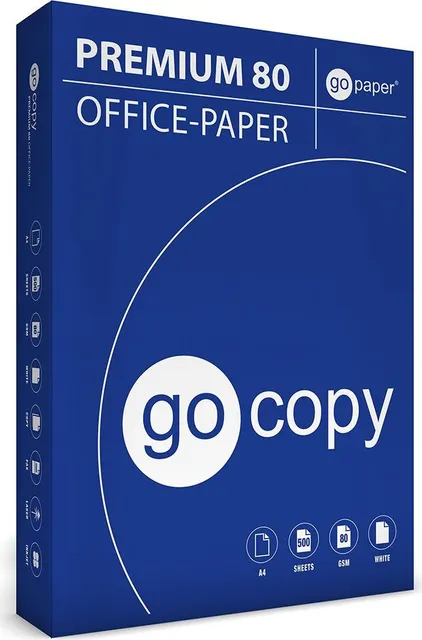 Hartie copiator GO COPY Premium, A4, 80g, 500 coli/top, 5 topuri/cutie