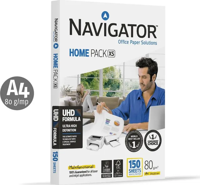 Hartie copiator Navigator Home Pack XS, A4, 80 g, 150 coli/top, 12 topuri/cutie