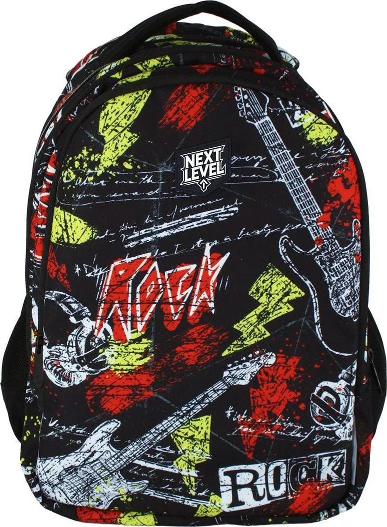 Ghiozdan Next Level, 2 in 1, colectia 4EverRock, 3 compartimente, 48x33x23 cm