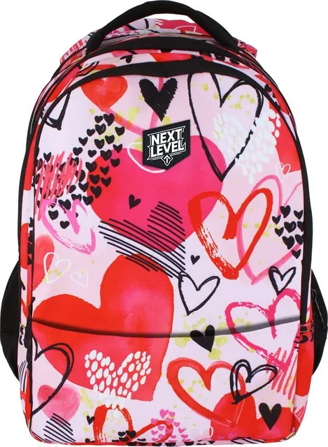 Ghiozdan Next Level, 2 compartimente, colectia Heart Queen, 48x33x20 cm
