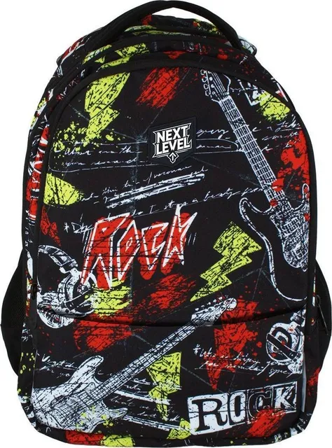 Ghiozdan Next Level, 2 compartimente, colectia 4EverRock, 48x33x20 cm