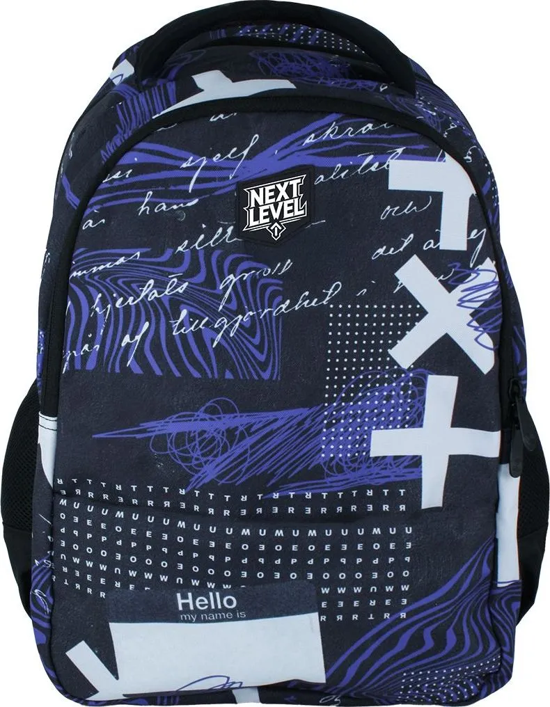 Ghiozdan Next Level, 2 in 1, colectia Hello, 3 compartimente, 48x33x23 cm