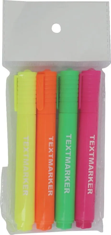 Textmarker, corp rotund, varf 1-5 mm, 4 culori/set