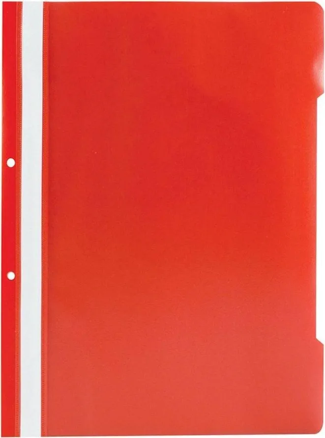 Dosar plastic cu doua gauri, A4, 25 bucati/set, rosu