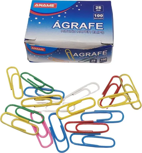 Agrafe Aname, 25 mm, color, 100 bucati