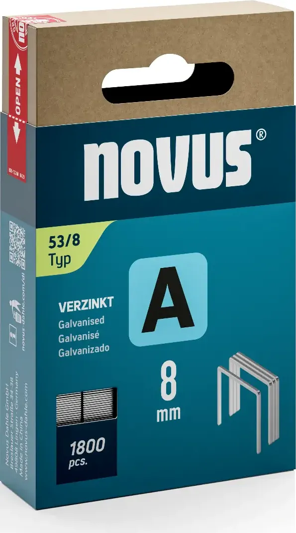 Capse Novus din sarma subtire A 53/8 foarte tari, 1800 bucata/cutie