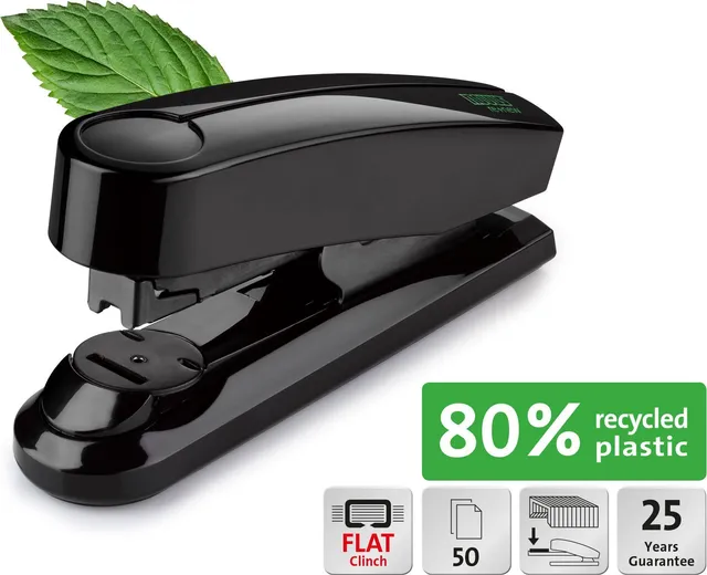 Capsator Novus B4 FC re+new, 50 coli, capse 24/6, 26/6, 24/8, 26/8, negru, 80% pp reciclat