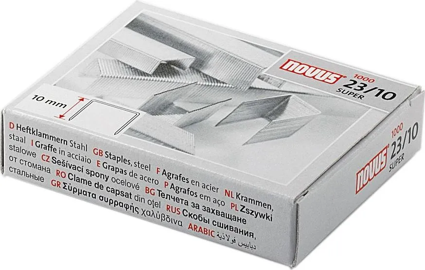 Capse Novus 23/10 Super, 10 mm, 1000 bucati/cutie