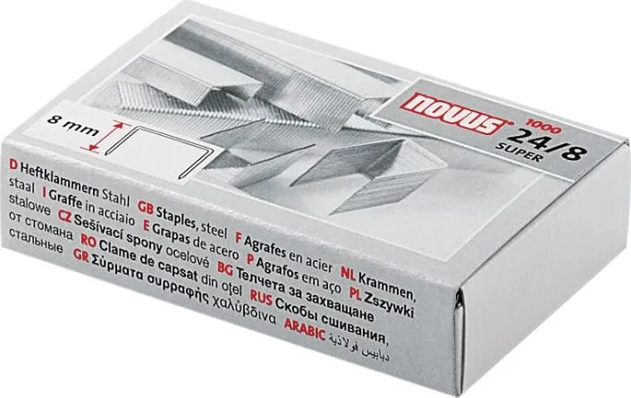 Capse Novus 24/8 Super, 8 mm, 1000 bucati/cutie