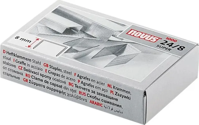 Capse Novus 24/8 Super, 8 mm, 1000 bucati/cutie