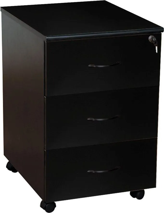 Dulapior mobil Office Line, PAL, negru, 43x52x67 cm