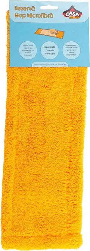 Rezerva mop plat, microfibra, galben