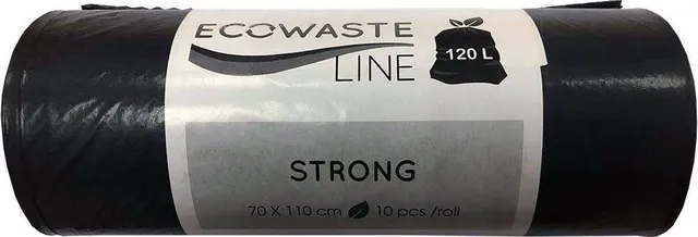 Saci menajeri LDPE, 120 l, negru, 10 bucati/rola