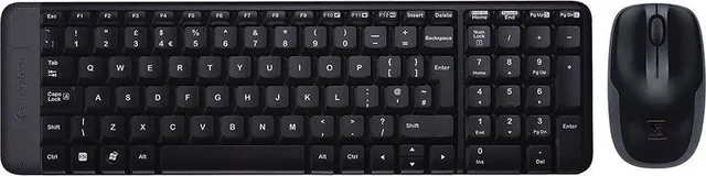 Kit mouse si tastatura wireless, Logitech MK220, negru