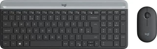 Kit mouse si tastatura wireless, Logitech, MK470, graphite